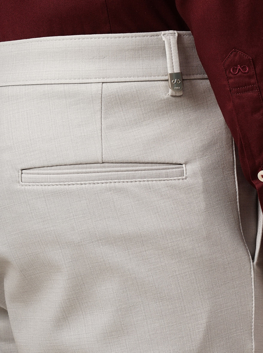 Light Grey Solid Venice Fit Casual Trouser | JadeBlue