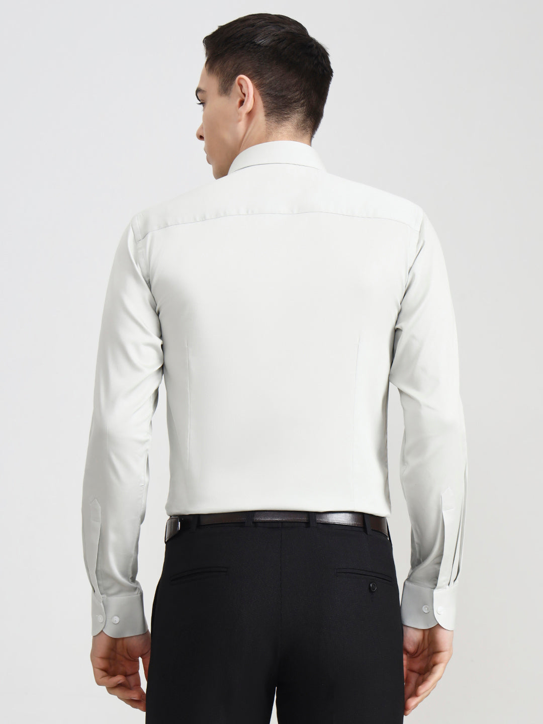 Light Grey Solid Slim Fit Party Wear Shirt | Wyre