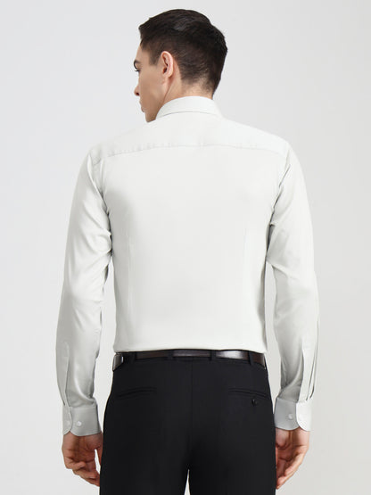 Light Grey Solid Slim Fit Party Wear Shirt | Wyre