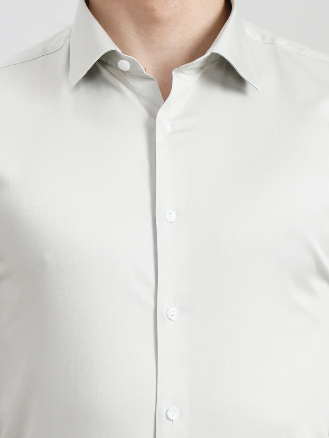 Light Grey Solid Slim Fit Party Wear Shirt | Wyre