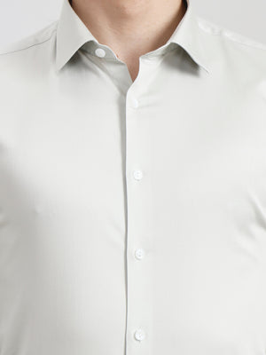 Light Grey Solid Slim Fit Party Wear Shirt | Wyre