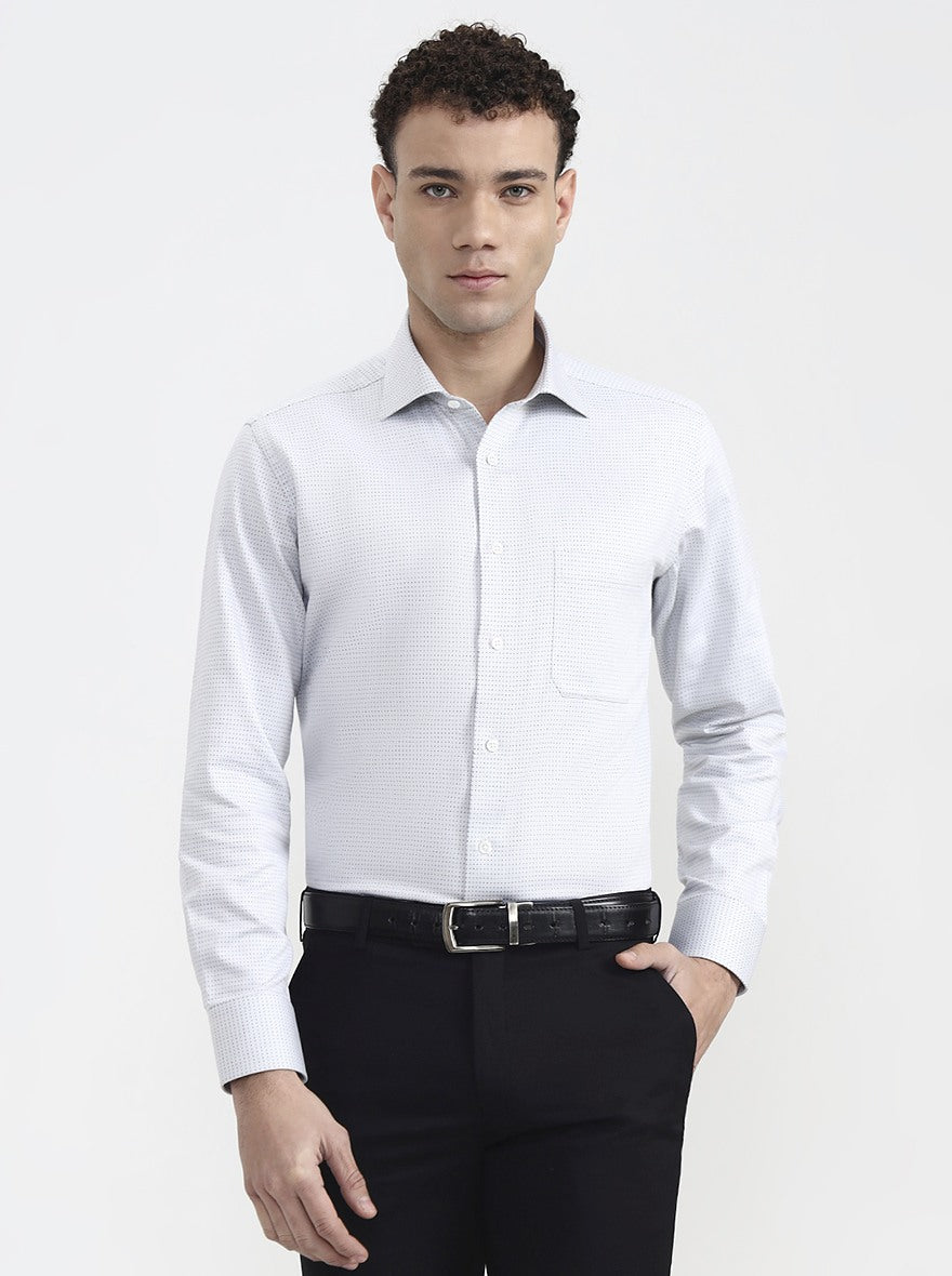 White Solid Slim Fit Formal Shirt | JadeBlue Super Luxe