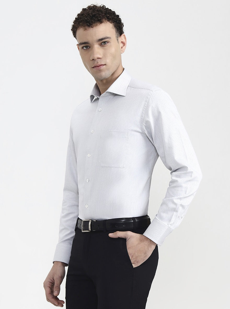 White Solid Slim Fit Formal Shirt | JadeBlue Super Luxe