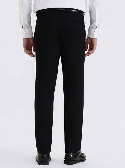 Black Solid Slim Fit Formal Trouser | Metal