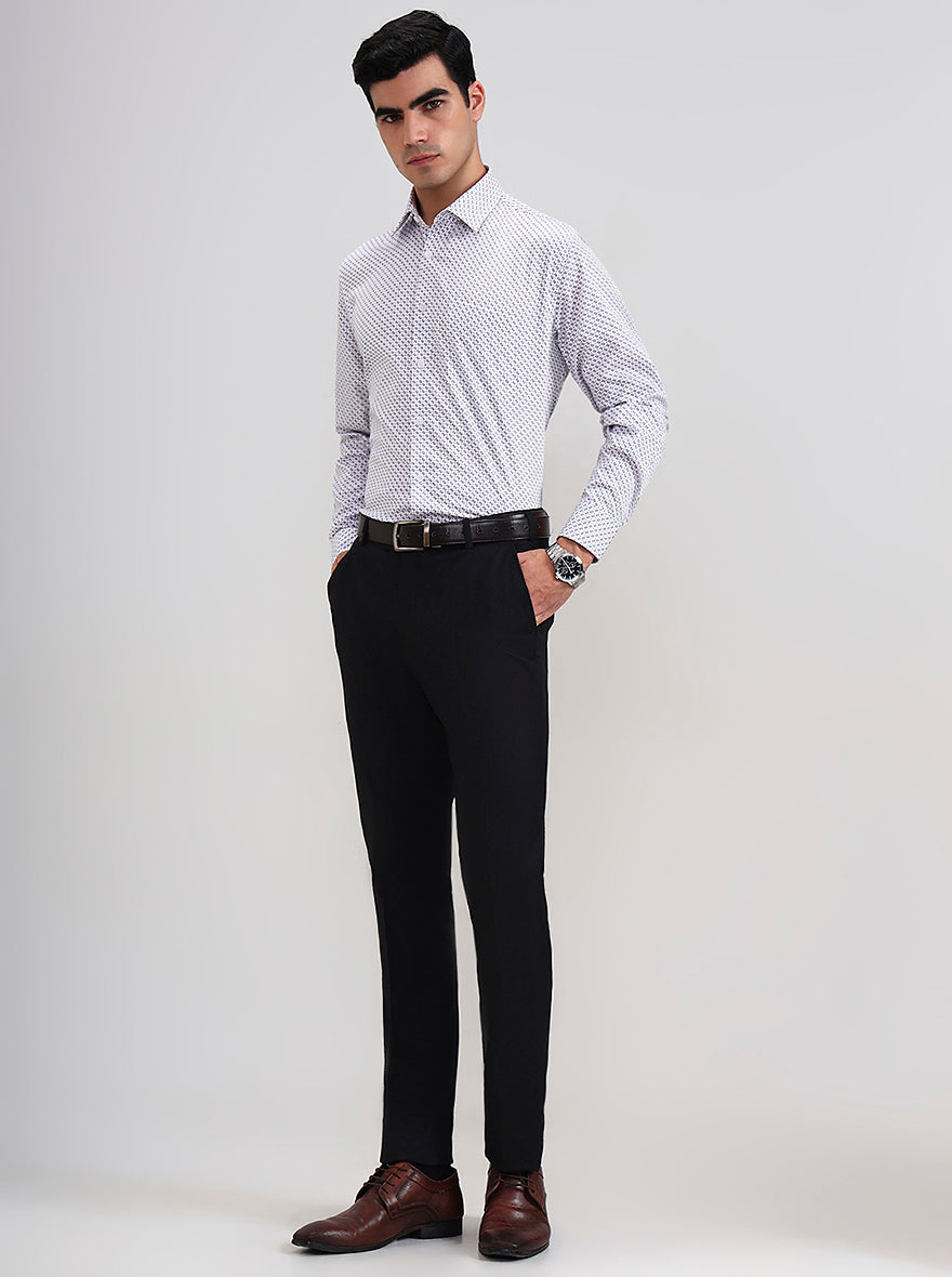 Black Solid Slim Fit Formal Trouser | Wyre