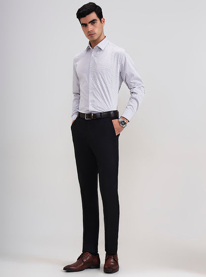 Black Solid Slim Fit Formal Trouser | Wyre