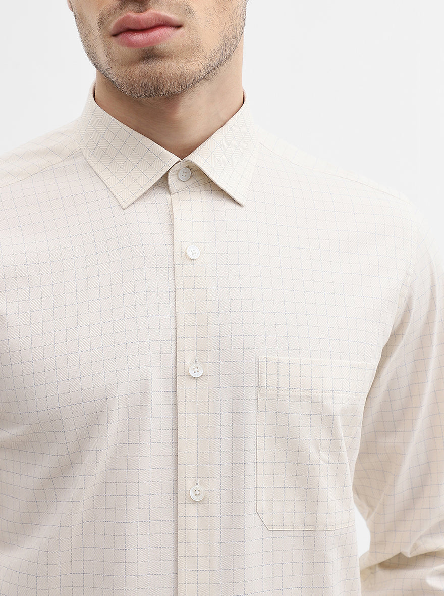 Yellow Checked Regular Fit Formal Shirt | JadeBlue