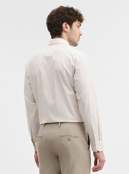 Yellow Checked Regular Fit Formal Shirt | JadeBlue