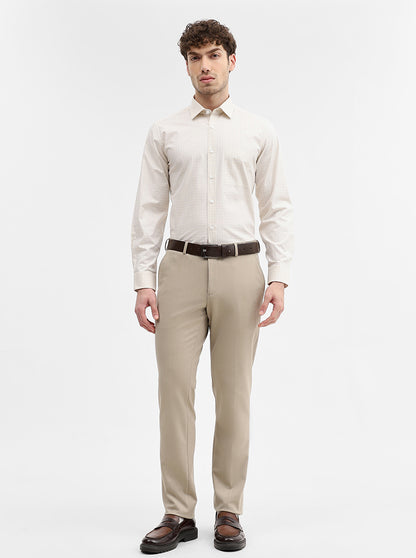 Yellow Checked Regular Fit Formal Shirt | JadeBlue