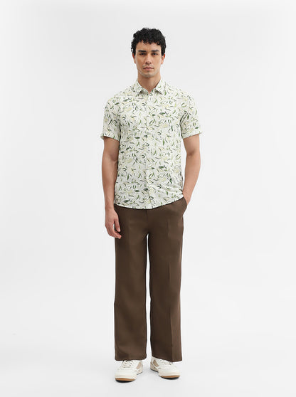 Green Printed Slim Fit Casual Shirt | JadeBlue