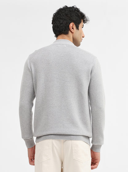 Grey Striped Slim Fit Winter T-Shirt | JadeBlue