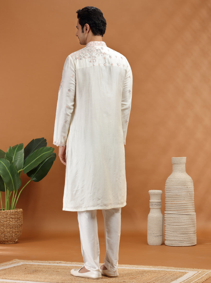 Cream Embroidered Kurta | TULA