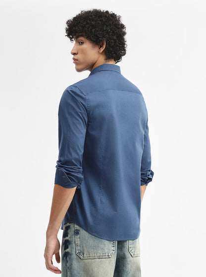 Teal Solid Smart Fit Semi Casual Shirt | Greenfibre