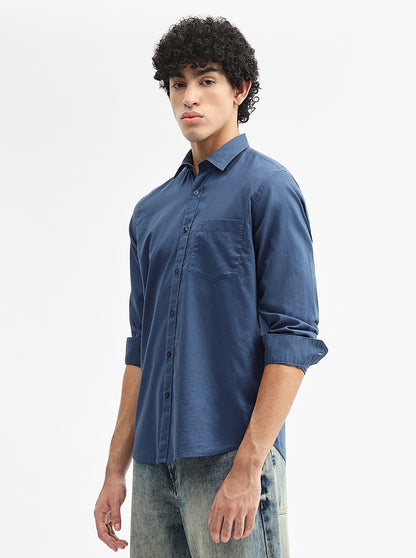 Teal Solid Smart Fit Semi Casual Shirt | Greenfibre