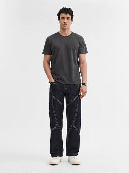 Dark Grey Solid Slim Fit T-Shirt | JadeBlue