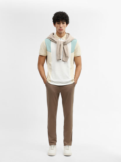 Brown Solid Uno Fit Casual Trouser | JadeBlue