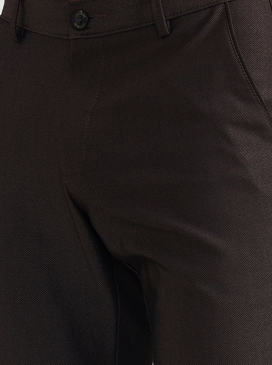 Brown Solid Slim Fit Club Wear Trouser | Wyre