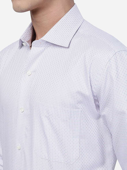 Pink Checked Slim Fit Formal Shirt | Metal