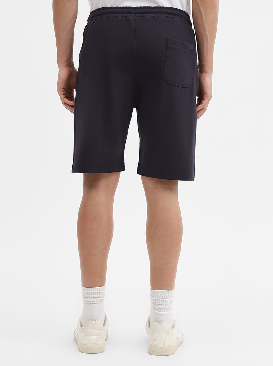 Navy Blue Solid Regular Fit Shorts | JadeBlue
