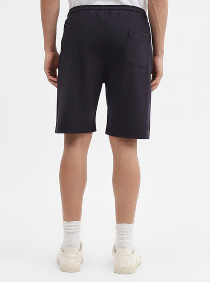Navy Blue Solid Regular Fit Shorts | JadeBlue
