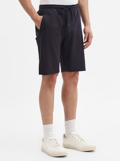 Navy Blue Solid Regular Fit Shorts | JadeBlue