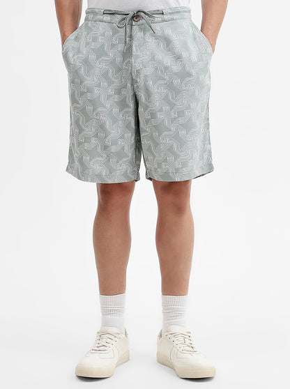 Green Printed Regular Fit Shorts | Greenfibre
