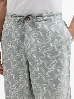 Green Printed Regular Fit Shorts | Greenfibre