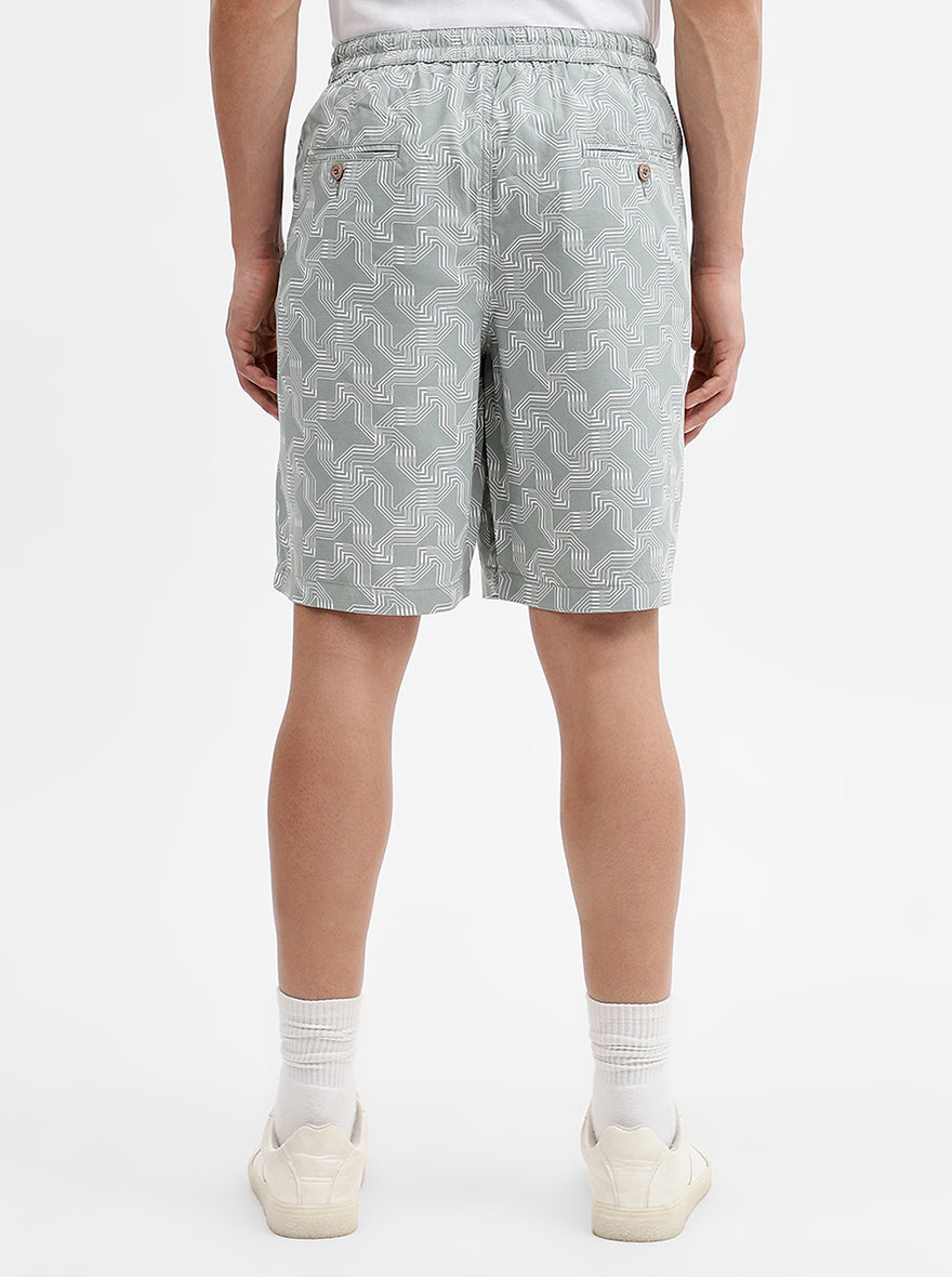 Green Printed Regular Fit Shorts | Greenfibre