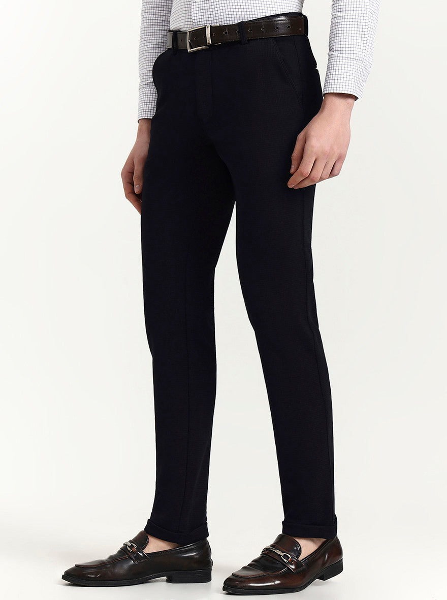 Blue & White Checked Slim Fit Club Wear Trouser | Wyre