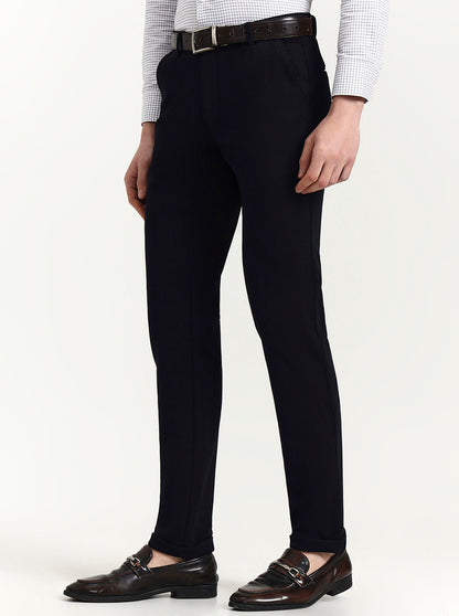 Blue & White Checked Slim Fit Club Wear Trouser | Wyre