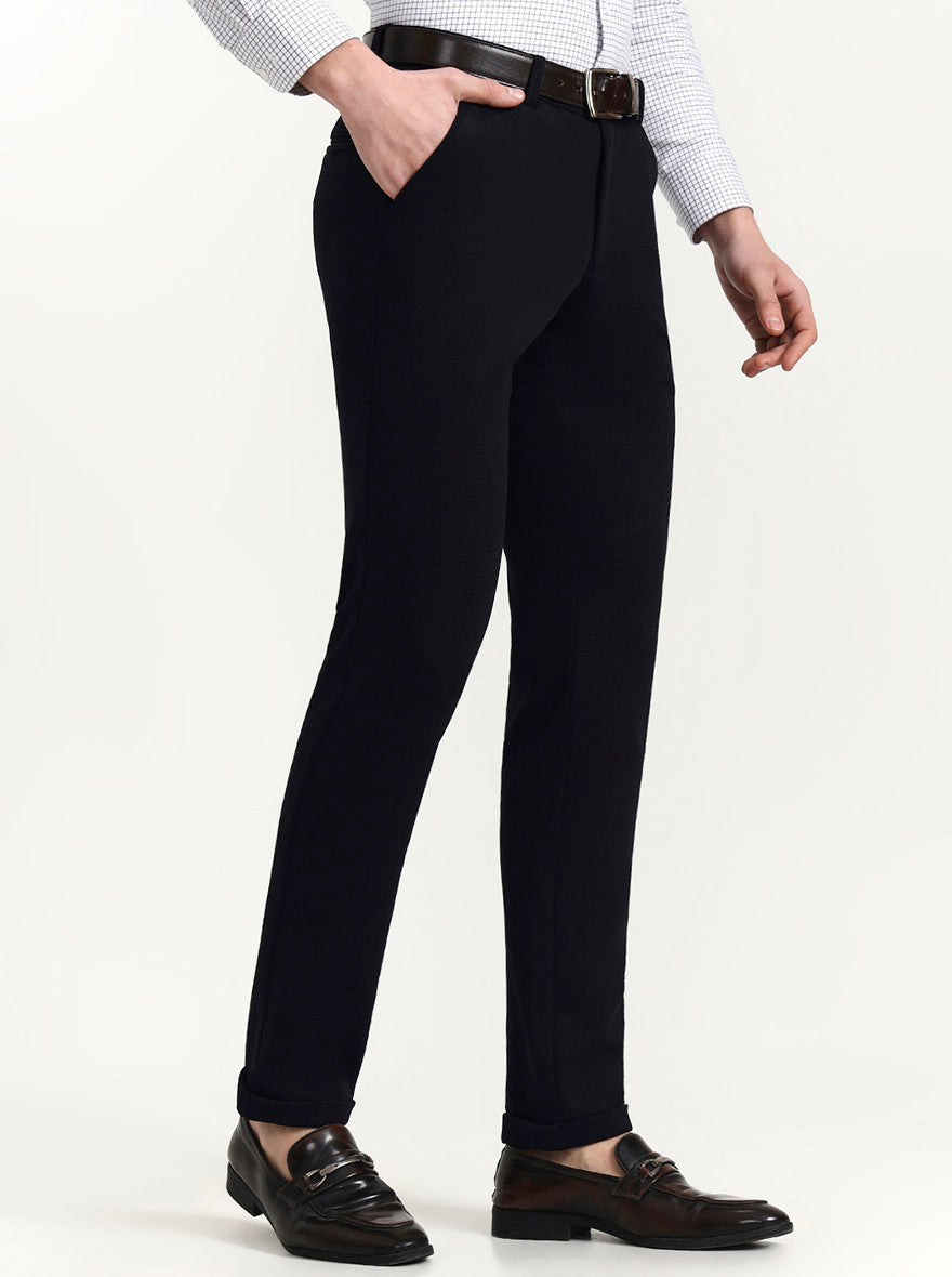 Blue & White Checked Slim Fit Club Wear Trouser | Wyre