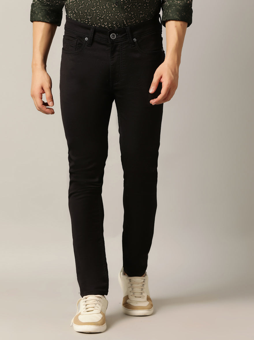 Black Solid Rider Fit Jeans | JadeBlue