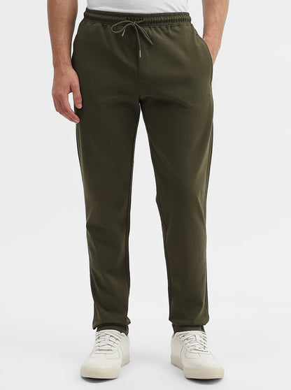 Olive Solid Slim Fit Track Pant | Greenfibre