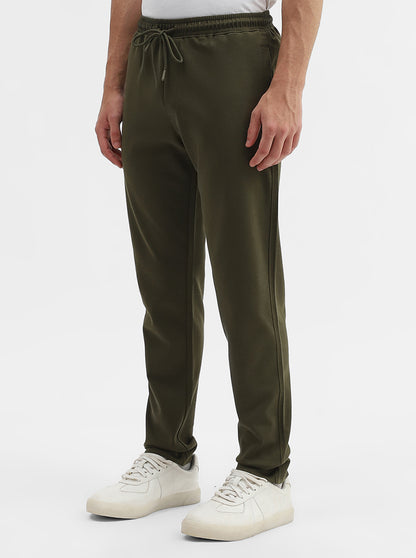 Olive Solid Slim Fit Track Pant | Greenfibre