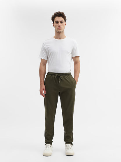Olive Solid Slim Fit Track Pant | Greenfibre