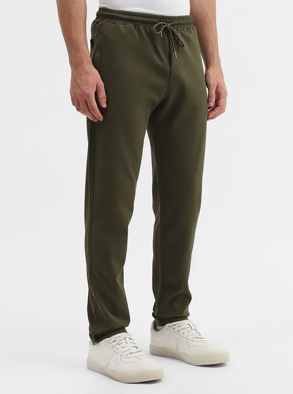 Olive Solid Slim Fit Track Pant | Greenfibre
