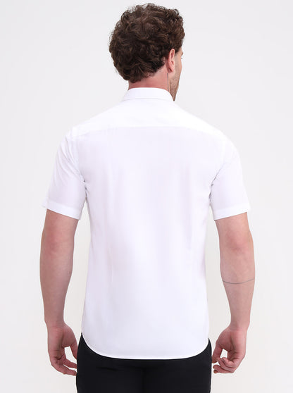 White Solid Smart Fit Semi Casual Shirt | Greenfibre