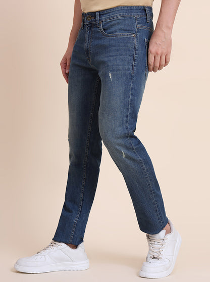Mid Blue Washed Slim Fit Jeans | JadeBlue