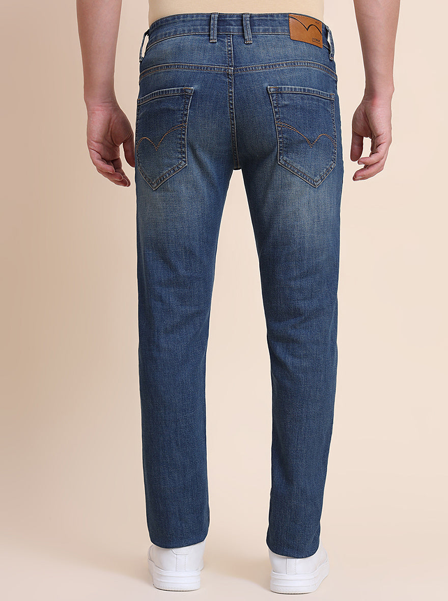 Mid Blue Washed Slim Fit Jeans | JadeBlue