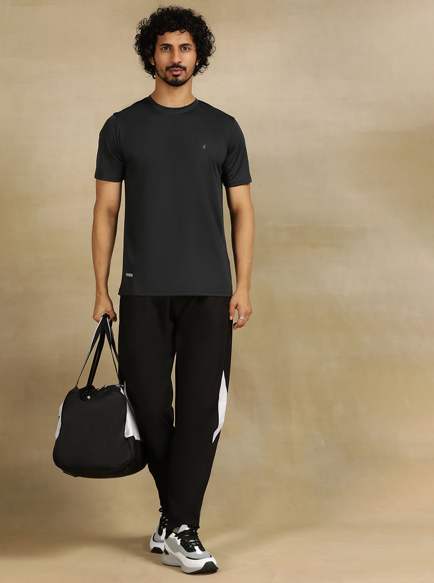 Dark Grey Solid Slim Fit T-Shirt | Jade Play