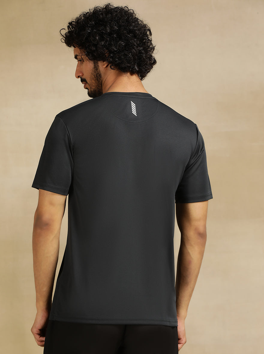 Dark Grey Solid Slim Fit T-Shirt | Jade Play