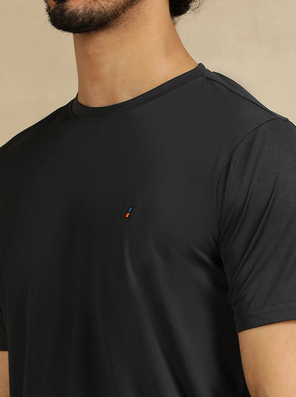 Dark Grey Solid Slim Fit T-Shirt | Jade Play