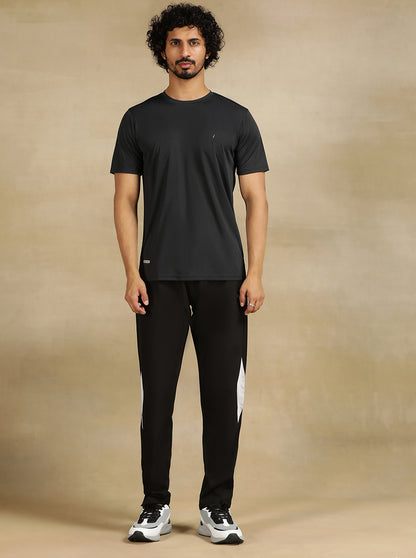 Dark Grey Solid Slim Fit T-Shirt | Jade Play