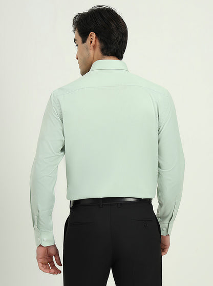 Pista Green Solid Regular Fit Formal Shirt | Greenfibre