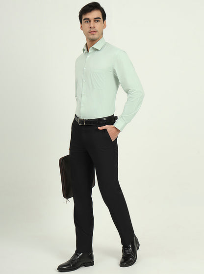 Pista Green Solid Regular Fit Formal Shirt | Greenfibre