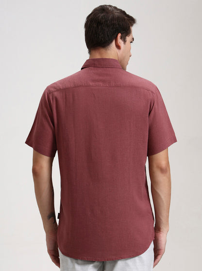 Maroon Solid Slim Fit Formal Trouser | JadeBlue