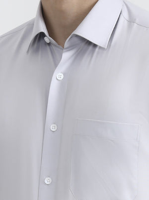 Light Grey Solid Regular Fit Formal Shirt | JadeBlue