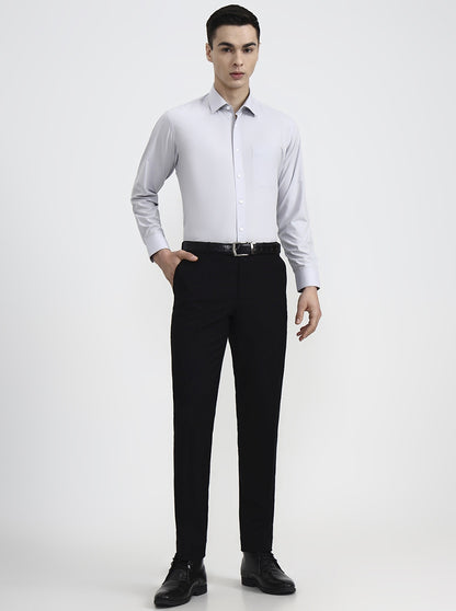 Light Grey Solid Regular Fit Formal Shirt | JadeBlue