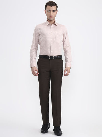 Pink & Beige Checked Slim Fit Formal Shirt | JadeBlue Youth