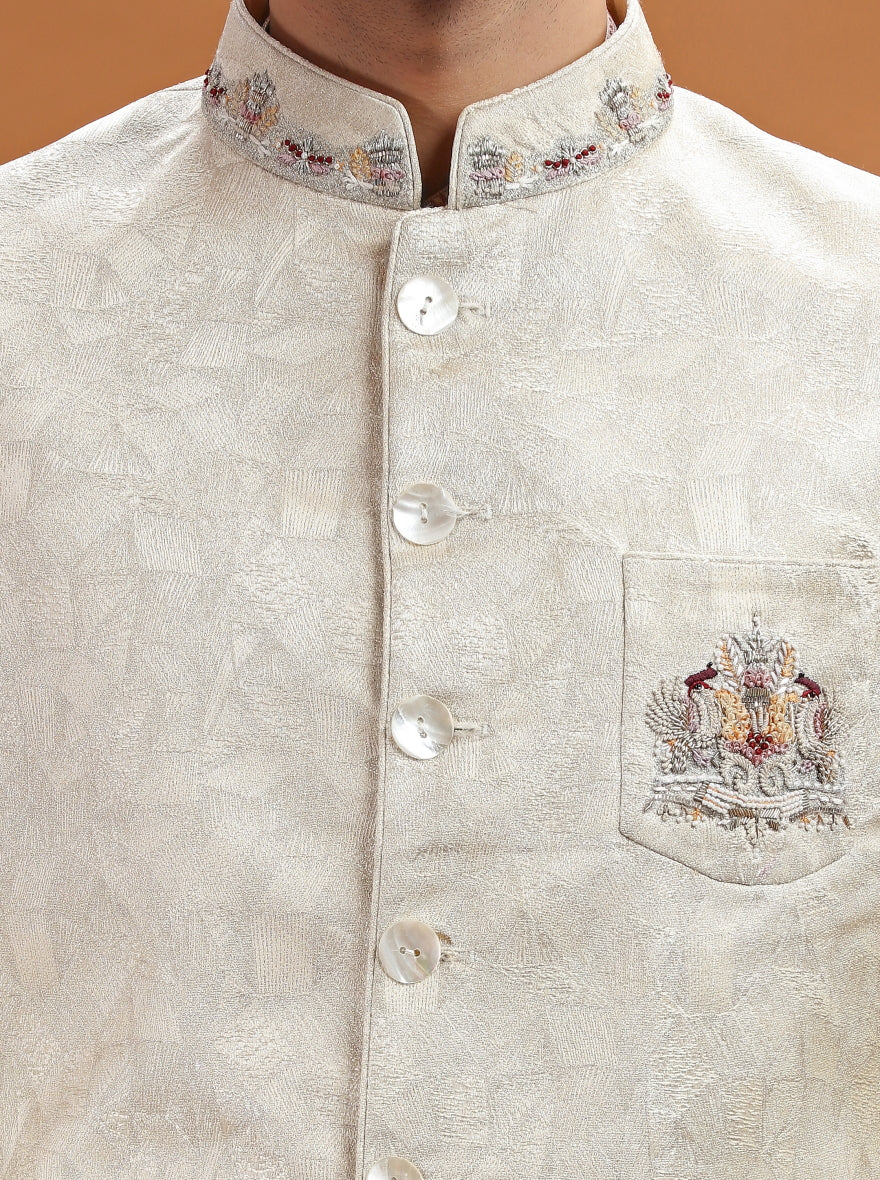 Beige Embroidered Jodhpuri Suit | TULA